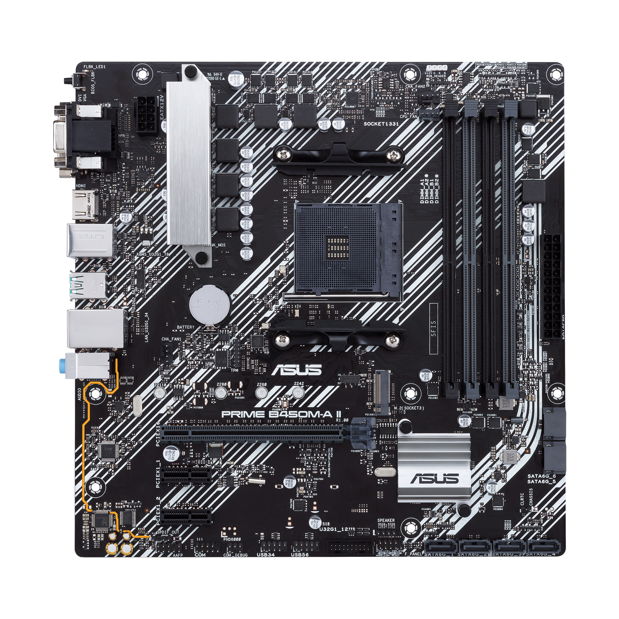 Tarjeta Madre ASUS PRIME B450M-A II/CSM - Socket AM4 - 4xDDR4 - 2133/4400(OC) MHz - HDMI - VGA - USB 2.0/3.2 - Micro ATX - PRIME B450M-A II/CSM