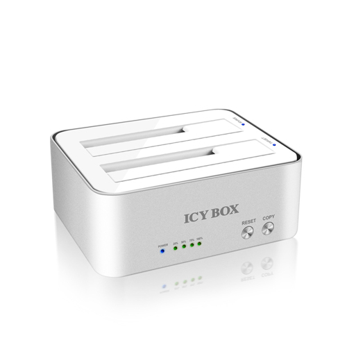 ICY BOX IB-120CL-U3 Wired USB 3.2 Gen 1 (3.1 Gen 1) Type-A Silver, White – image 1