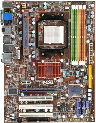 MSI KA790GX AMD 790GX LGA 775 (Socket T) ATX