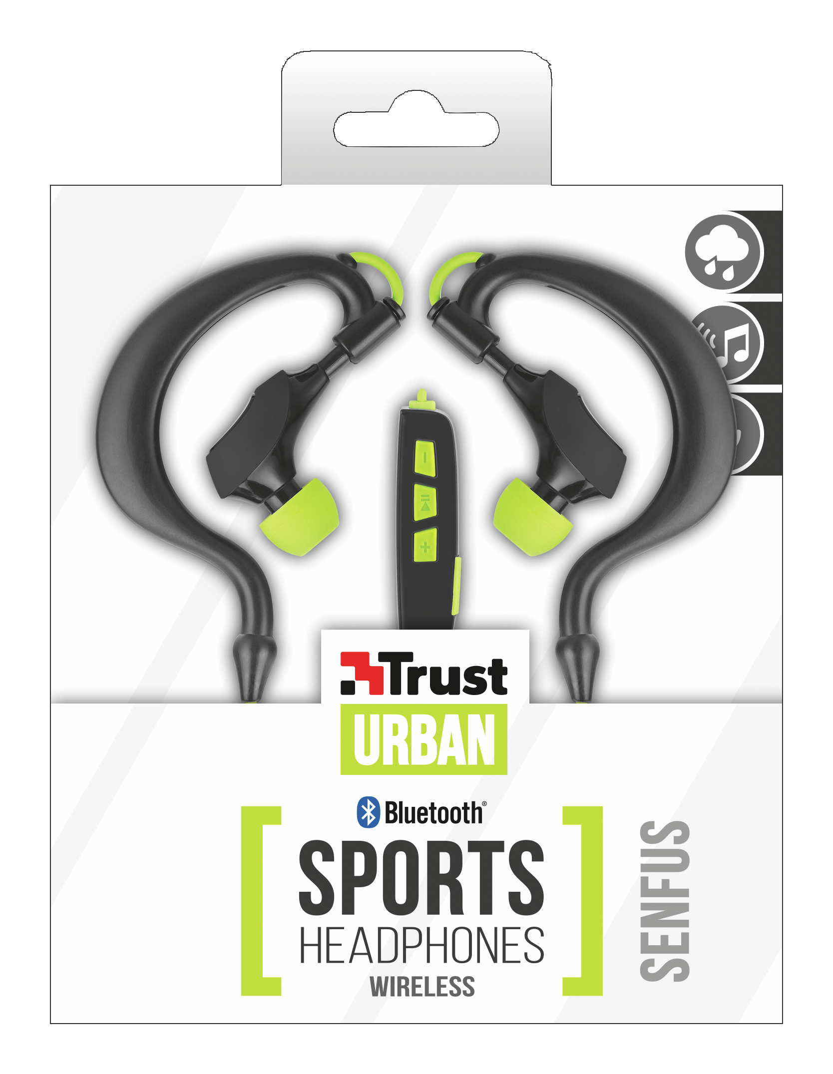 Trust 20890 headphones/headset Wireless Ear-hook Sports Bluetooth Black, Green – image 4