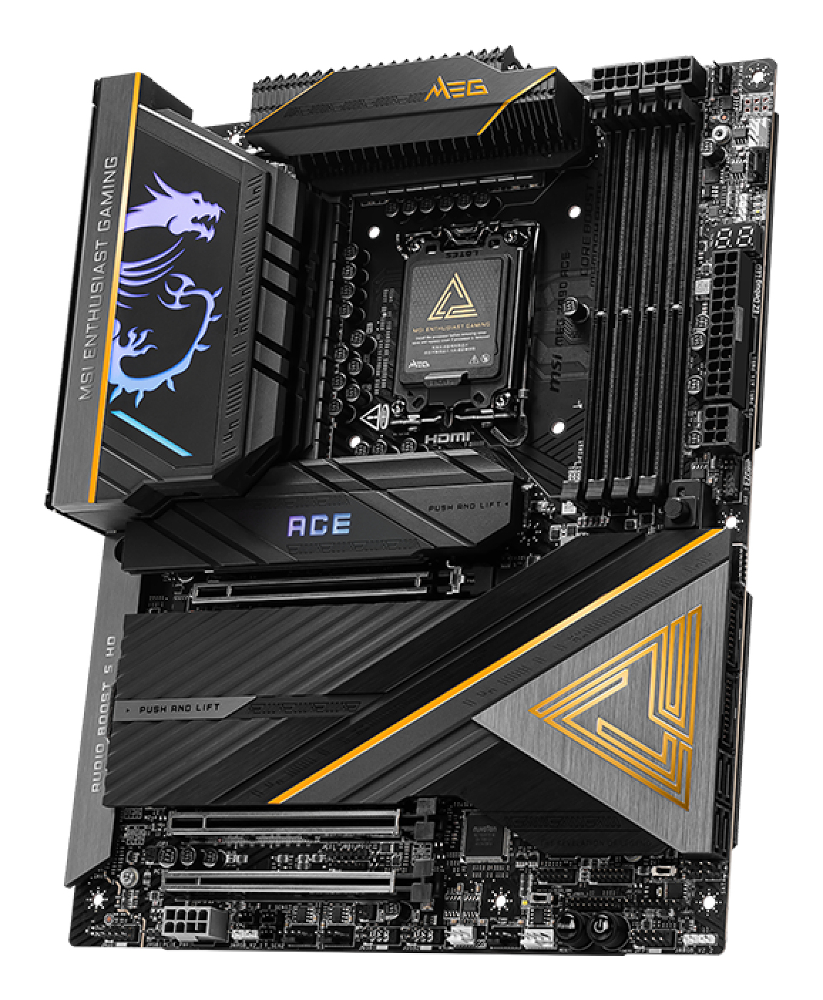 Tarjeta Madre MSI MEG Z890 ACE - Socket LGA 1851 - 4x DDR5 - 4800/6400(OC)9200(OC) MT/s - HDMI - DisplayPort - ATX - MEG Z890 ACE