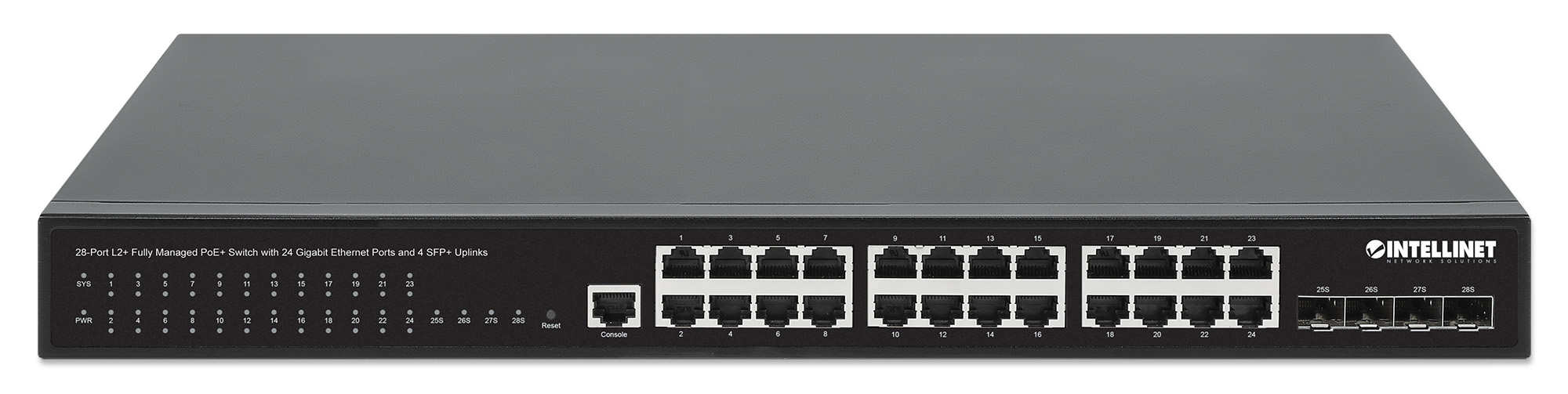 Intellinet 28-Port L2+ Fully Managed PoE+ Switch with 24 Gigabit Ethernet Ports and 4 SFP+ Uplinks IEEE 802.3at/af (PoE+/PoE) Compliant – image 3