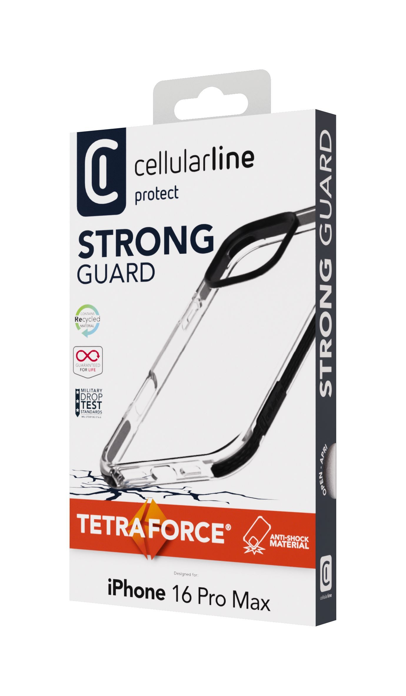 CELLULAR LINE Tetra Force Strong Guard, Backcover, Apple, iPhone 16 PRO MAX, Transparent