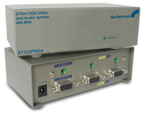 StarTech.com 2 Port High Resolution 400 MHz VGA Video and Audio Splitter