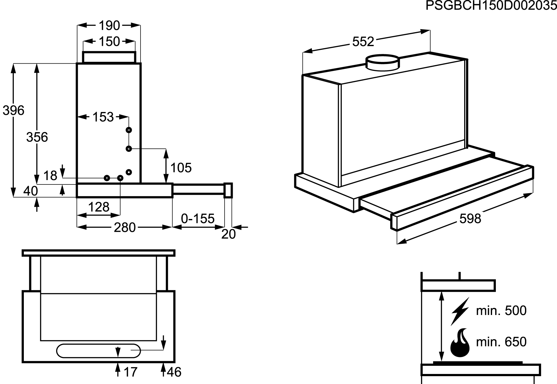 AEG DPB5650M Semi built-in (pull out) Grey 537 m³/h – image 5