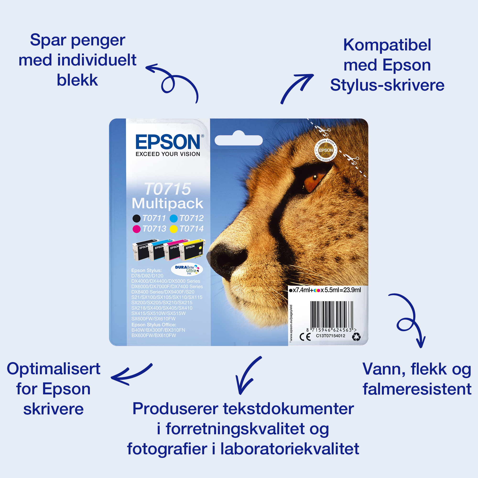 Epson Multipack 4-colours T0715 DURABrite Ultra Ink