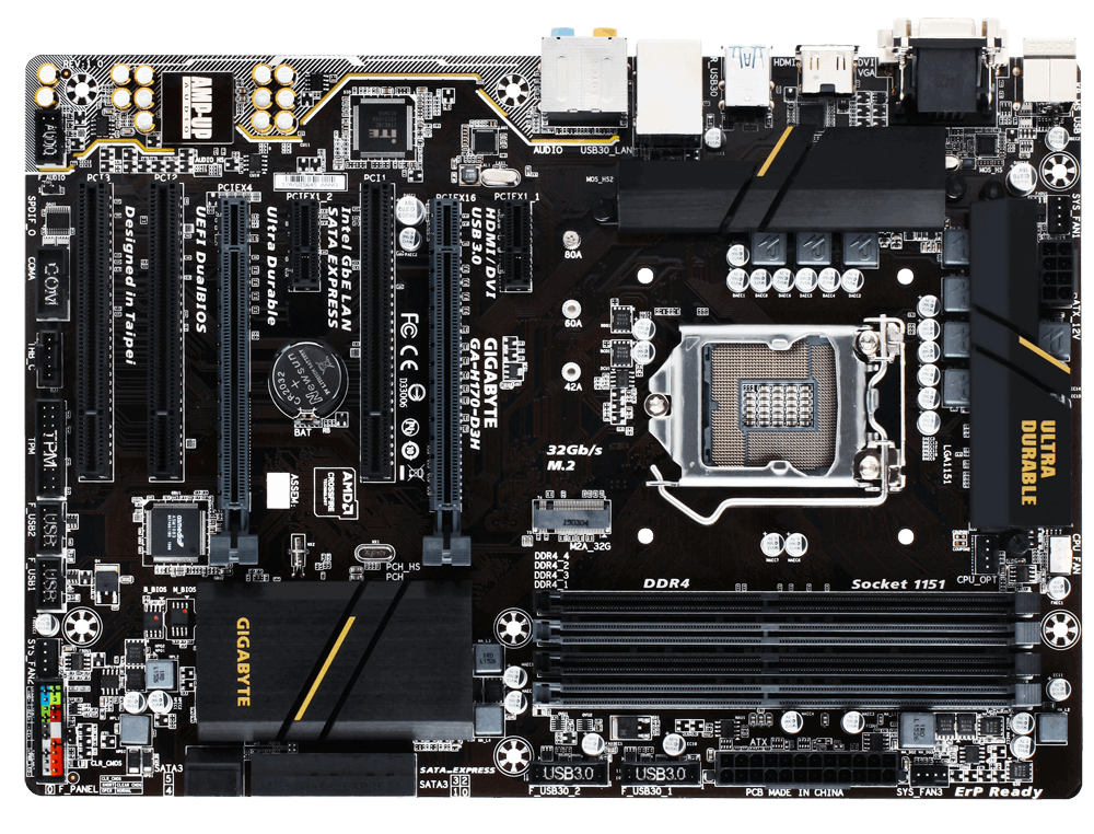 GIGABYTE GA-H170-D3H motherboard Intel® H170 LGA 1151 (Socket H4) ATX – image 2