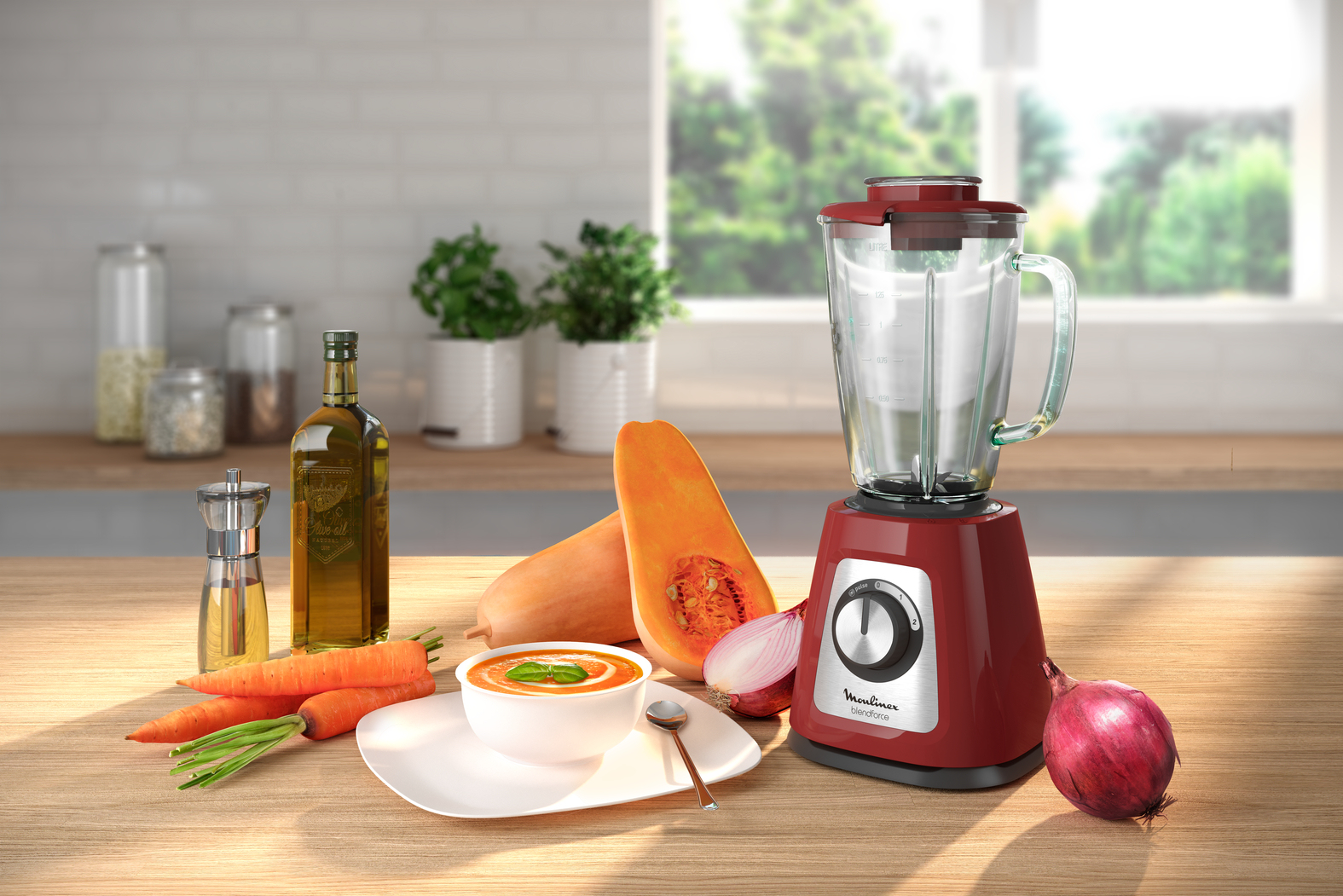 Moulinex LM4305 1.25 L Tabletop blender 800 W Red – image 4