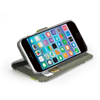 Celly PDPAGEIPH6GR mobile phone case Folio Green, Grey – image 2