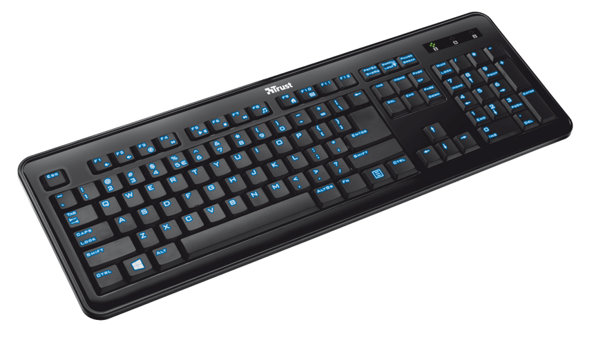 Trust 17379 keyboard Universal USB Turkish Black