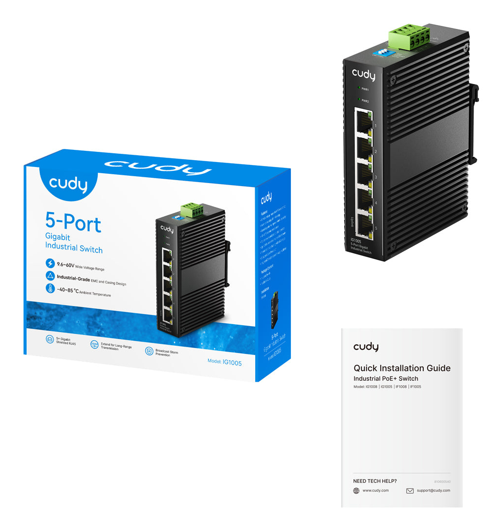Cudy IG1005 network switch Unmanaged Gigabit Ethernet (10/100/1000) Black – image 3