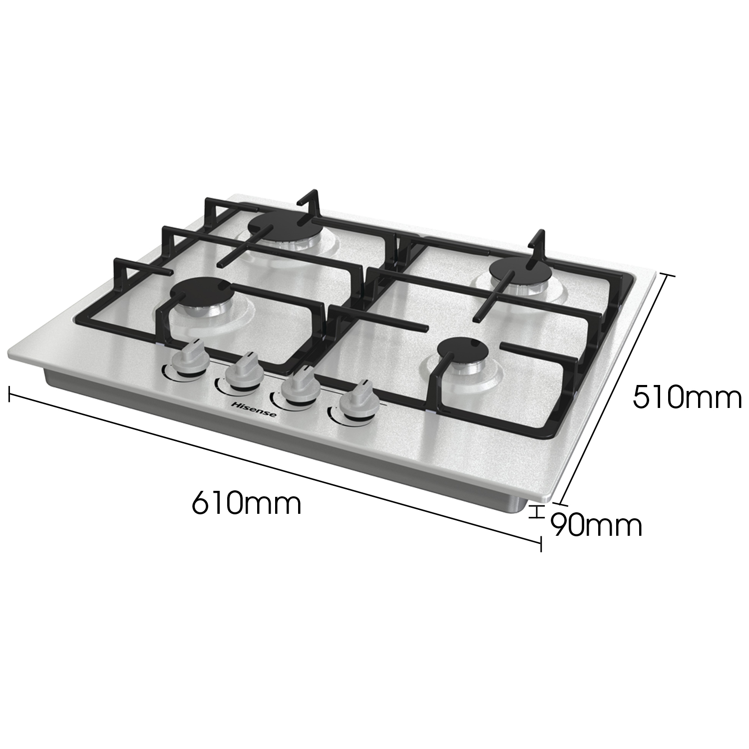 Hisense GM643XF hob Stainless steel Built-in Gas 4 zone(s) – image 7