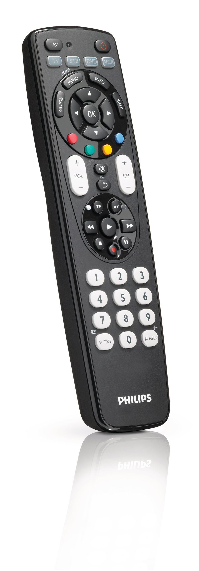 Philips SRP4004/87 remote control IR Wireless DVD/Blu-ray, DVDR-HDD, SAT, TV, VCR Press buttons