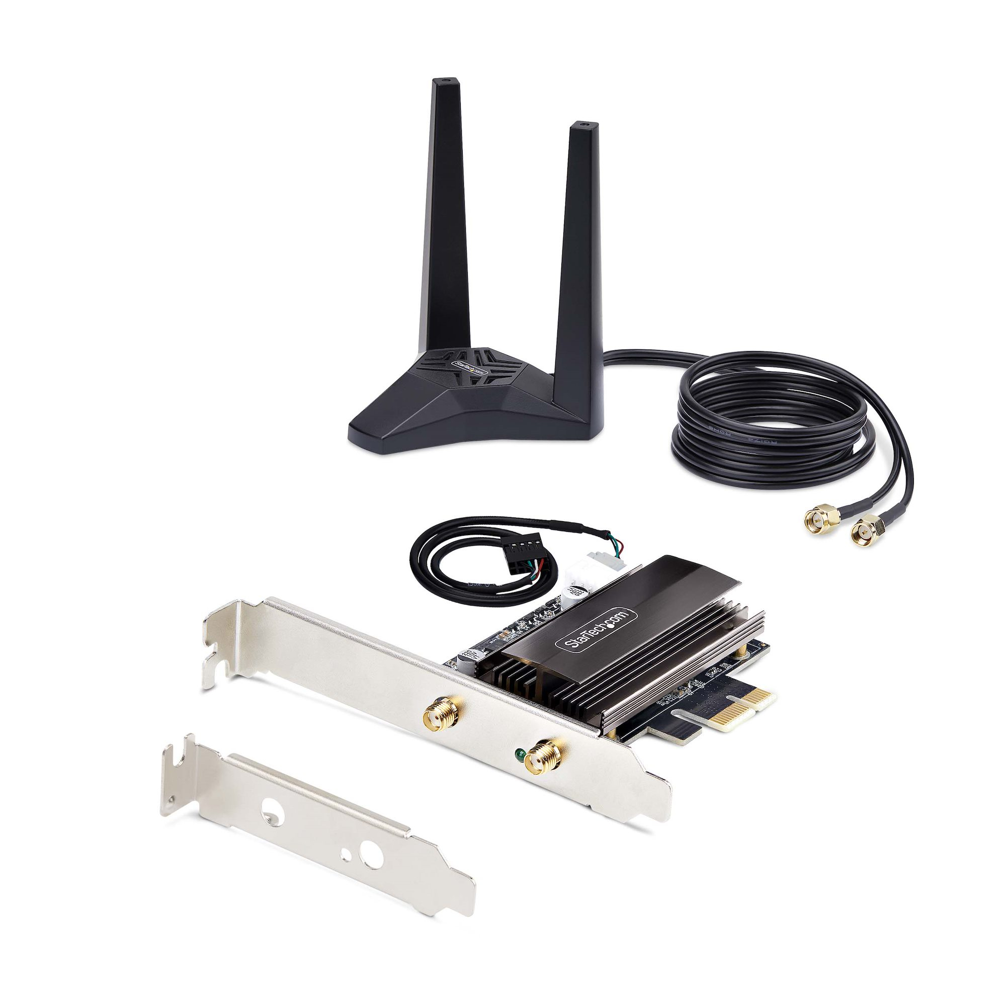 StarTech.com Wi-Fi 6E PCIe Network Card with Bluetooth 5.3, Magnetic Antenna Base with 3.6ft Cables, Tri-Band 802.11ax, AX5400 WiFi NIC, Windows/Linux - PCI Exp – image 8