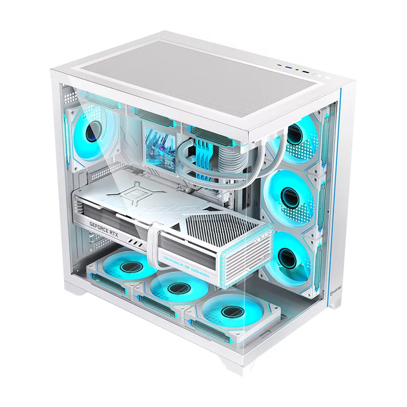 Hiditec H3 PRO Midi Tower Transparent, White image 2