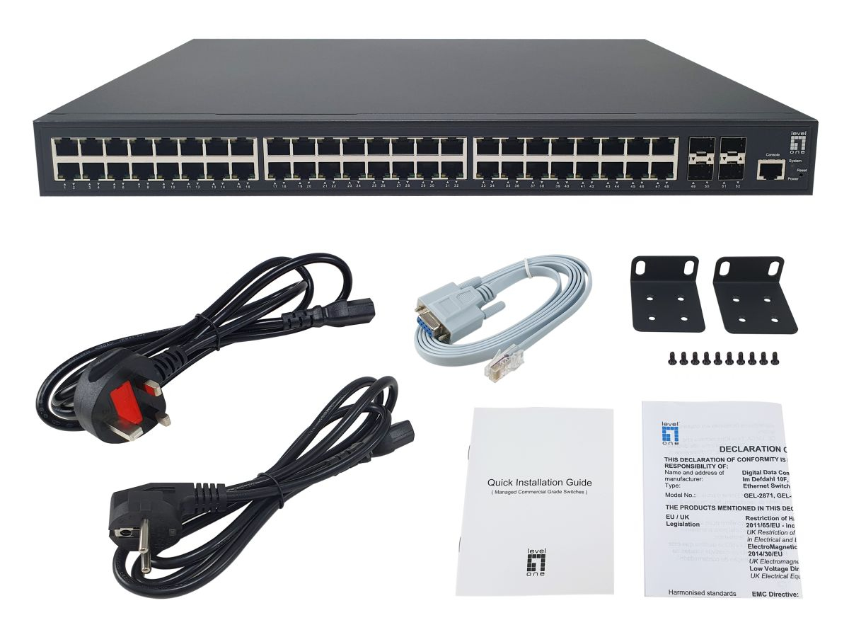 LevelOne 52-Port L3 Lite Managed Gigabit PoE Switch, 802.3af/at PoE, 48 PoE Outputs – image 5