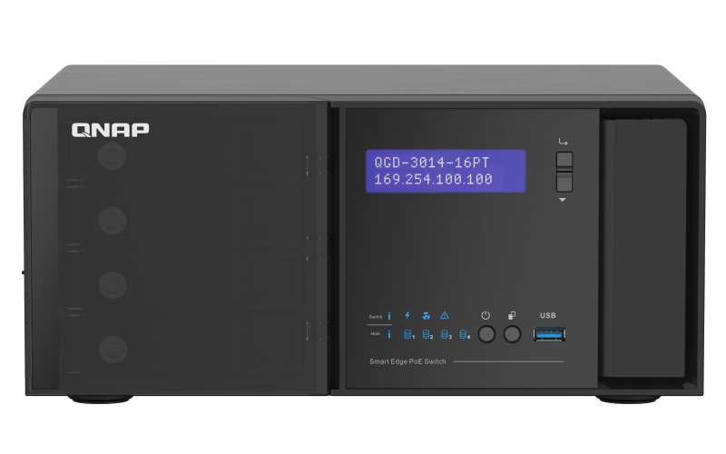 QNAP QGD-3014-16PT-8G network switch Managed Gigabit Ethernet (10/100/1000) Power over Ethernet (PoE) Black – image 1