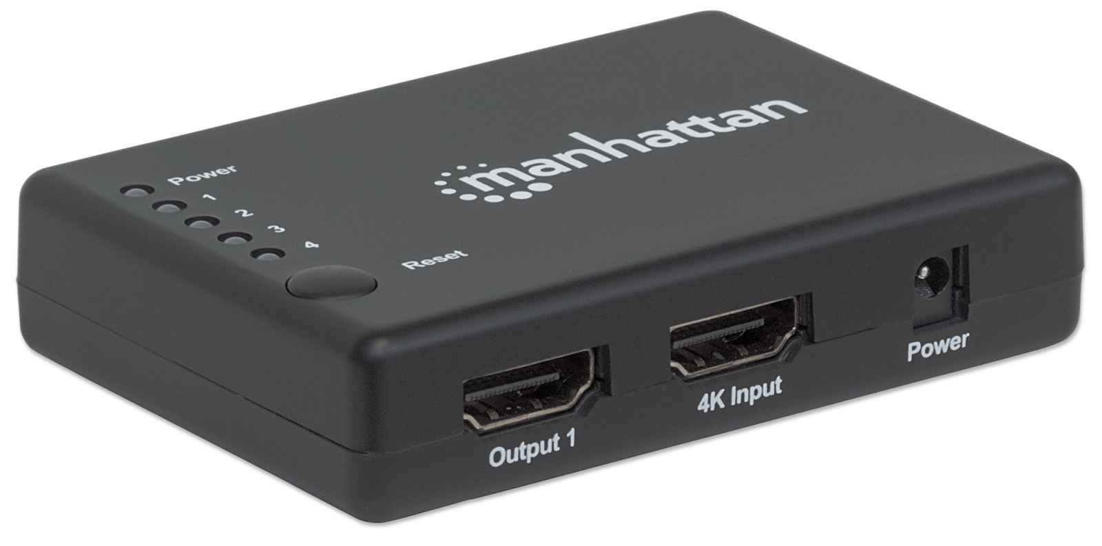 Manhattan HDMI Splitter 4-Port (Compact), 4K@30Hz, Displays output from x1 HDMI source to x4 HD displays (same output to four displays), AC Powered (cable 0.7m) – image 2