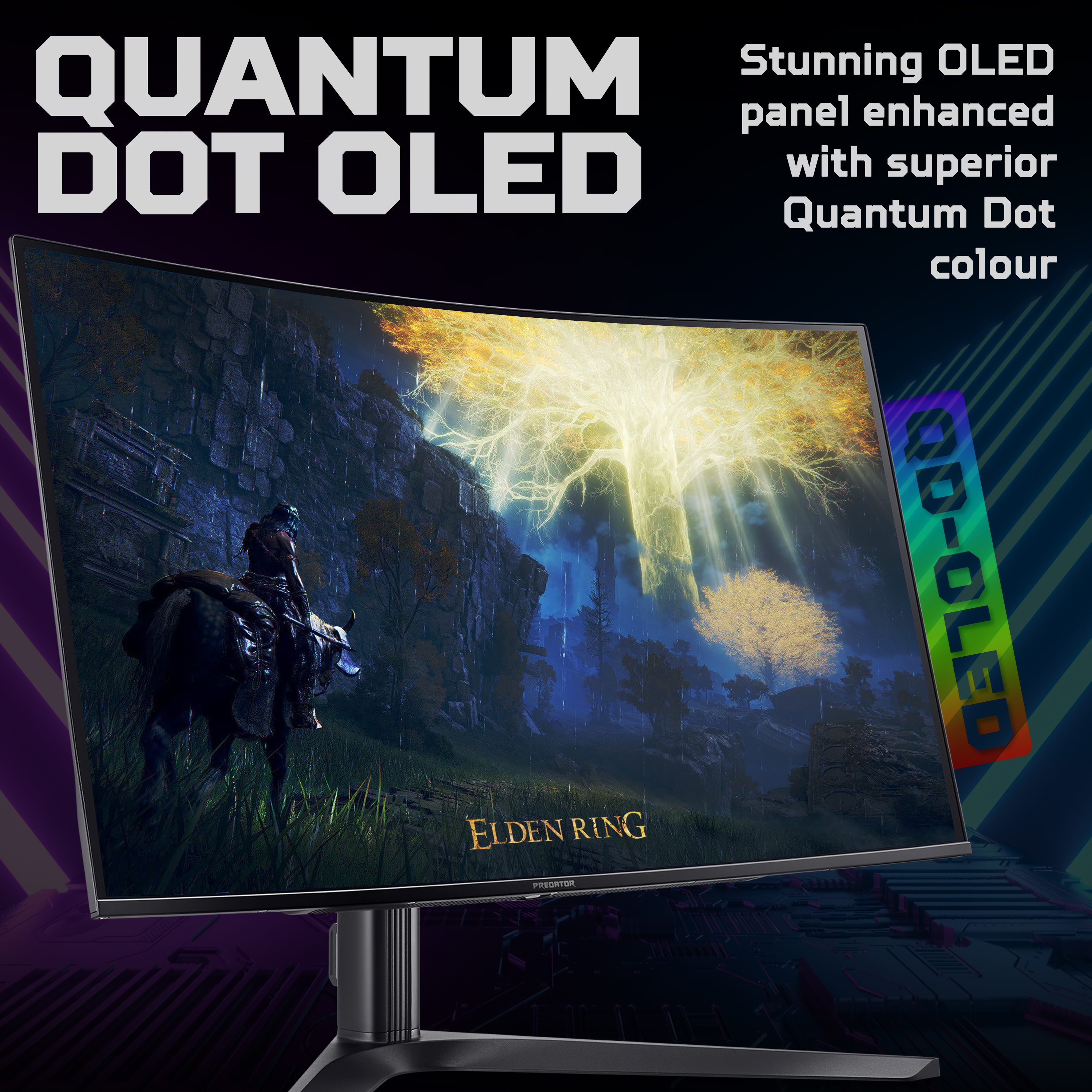 Acer Predator X32X curved QD-OLED gaming monitor – 31.5″, QD-OLED, 1700R curve, 4K Ultra HD, 240Hz, 0.03ms, FreeSync Premium, DisplayHDR 400 True Black, HDMI, DP & USB-C image 6