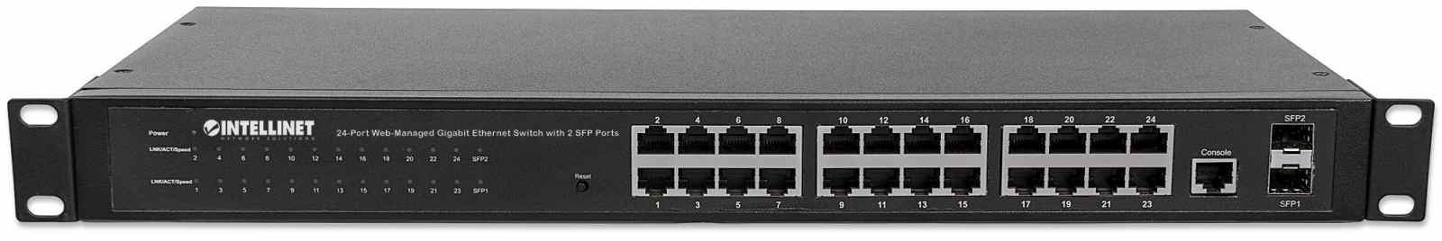 Intellinet 24-Port Network Switch, 24-Port (RJ45), Rackmount, Gigabit, 4 SFP, Ethernet Web-Smart, 10/100/1000 Mbit/ (With UK Power Cord) – image 6