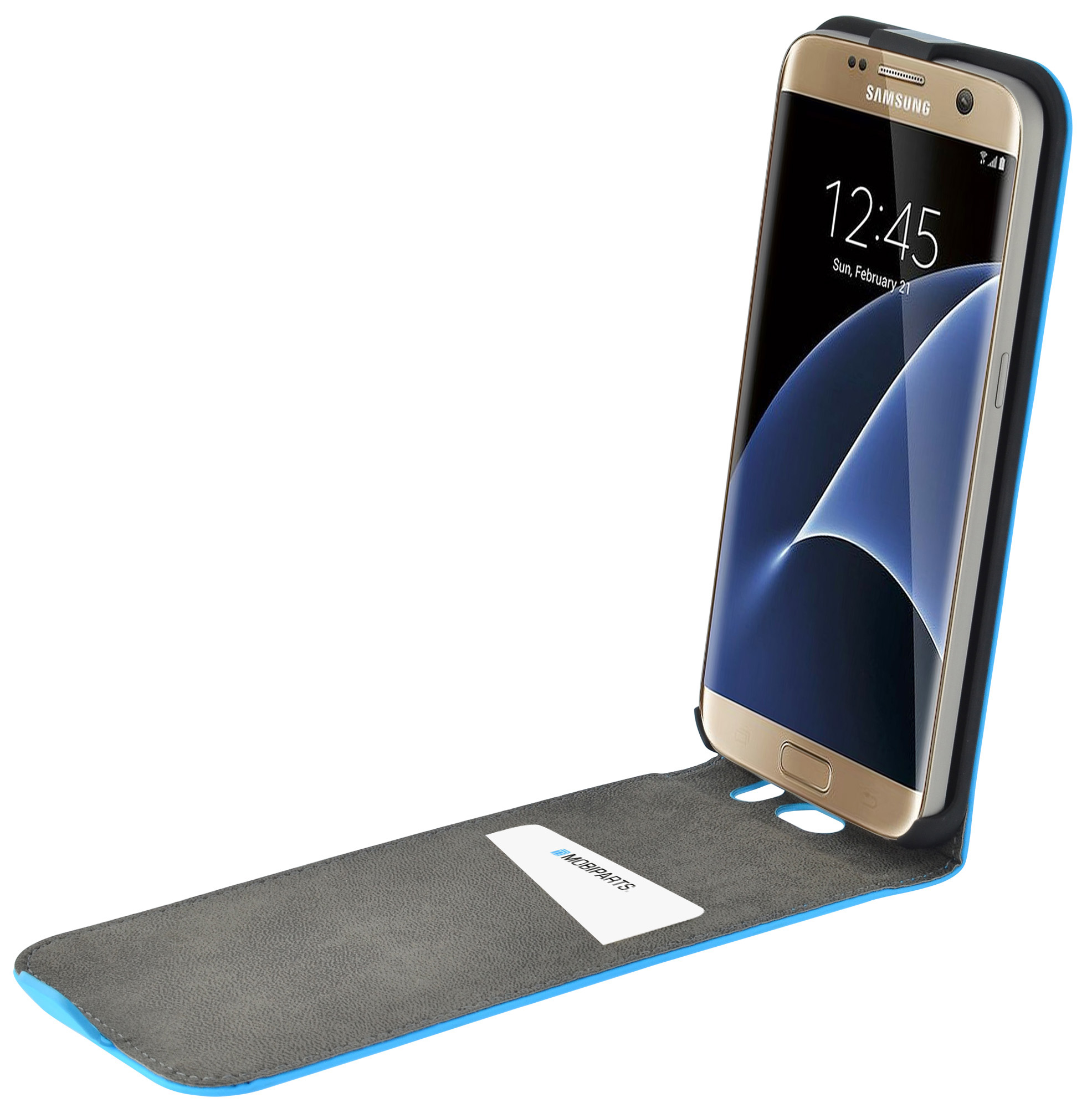 Mobiparts Premium Flip Case Samsung Galaxy S7 Light Blue – image 4