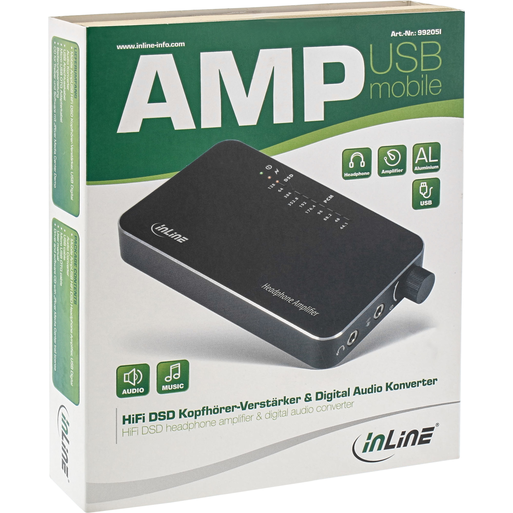 InLine Mobile AmpUSB, Hi-Res AUDIO HiFi DSD USB Audio DAC, 384kHz/32bit – image 5