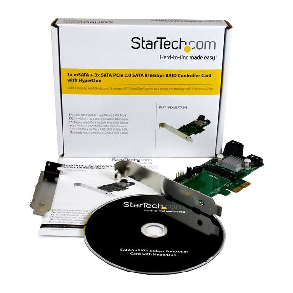 StarTech.com 3 Port PCI Express 2.0 SATA III 6 Gbps RAID Controller Card w/ mSATA Slot and HyperDuo SSD Tiering – image 5