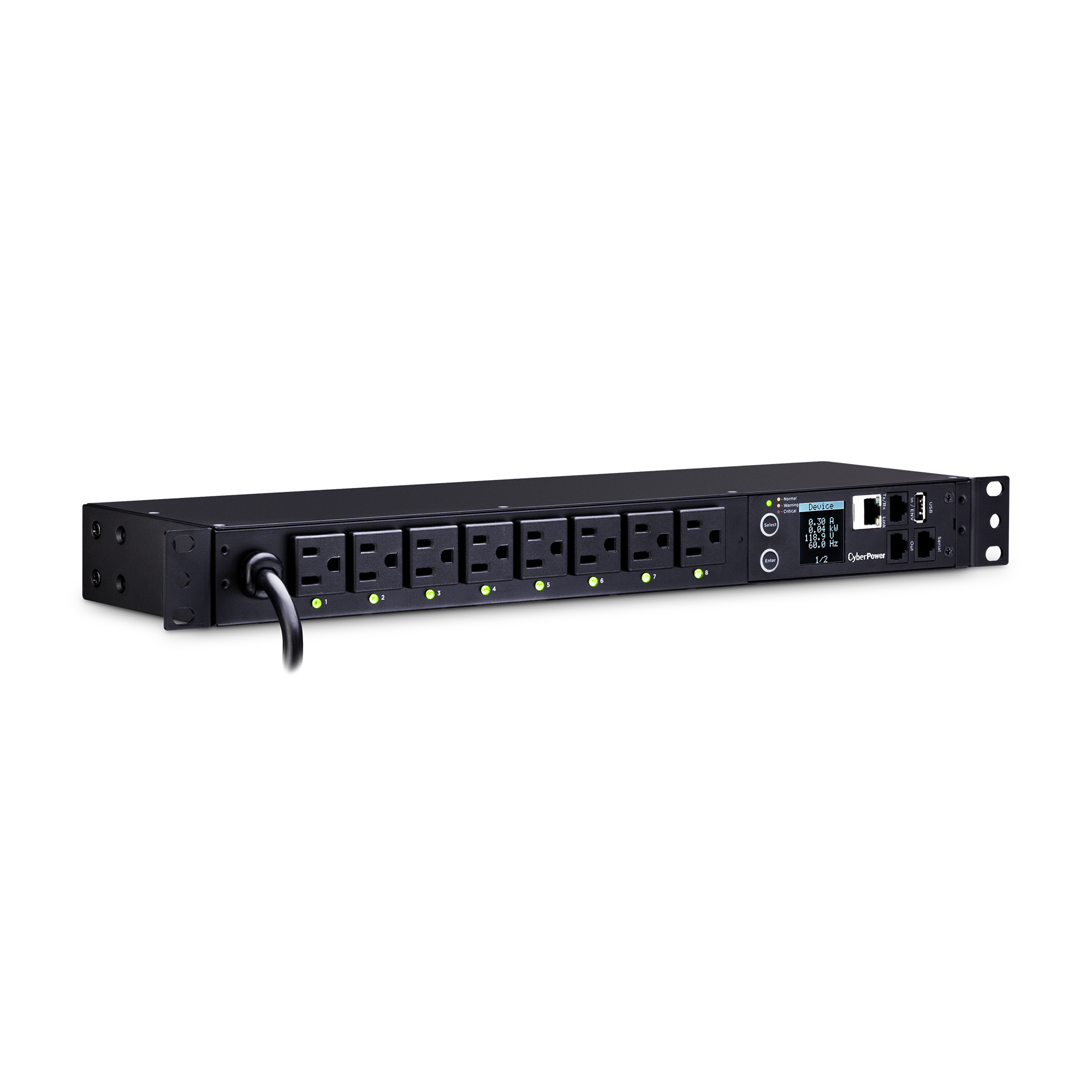 CyberPower PDU41001 power distribution unit (PDU) 8 AC outlet(s) 1U Black – image 2