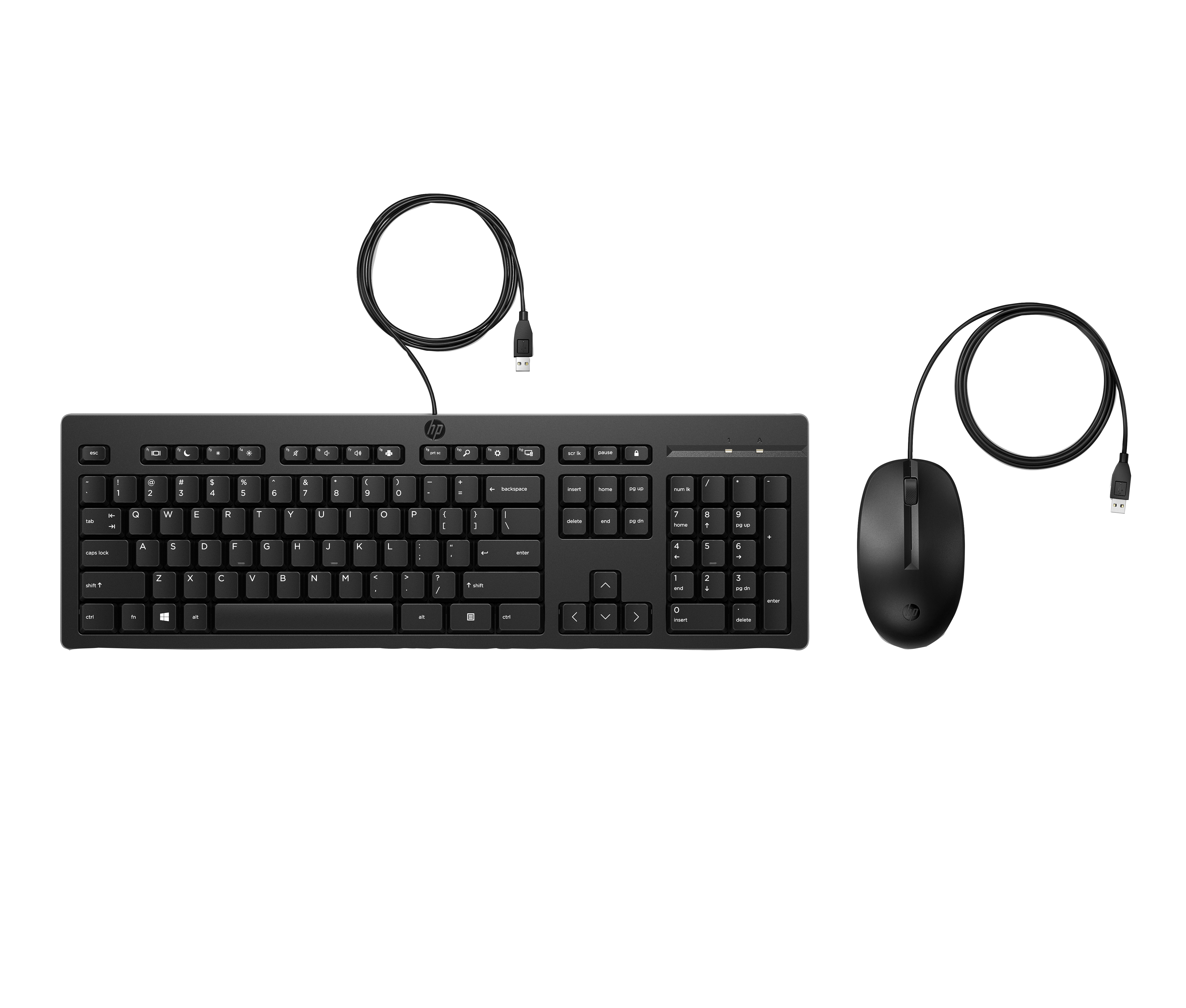 HP 225 Wired Keyboard and Mouse G2 Full-Size 1200 DPI AX2Y7AA#ABA