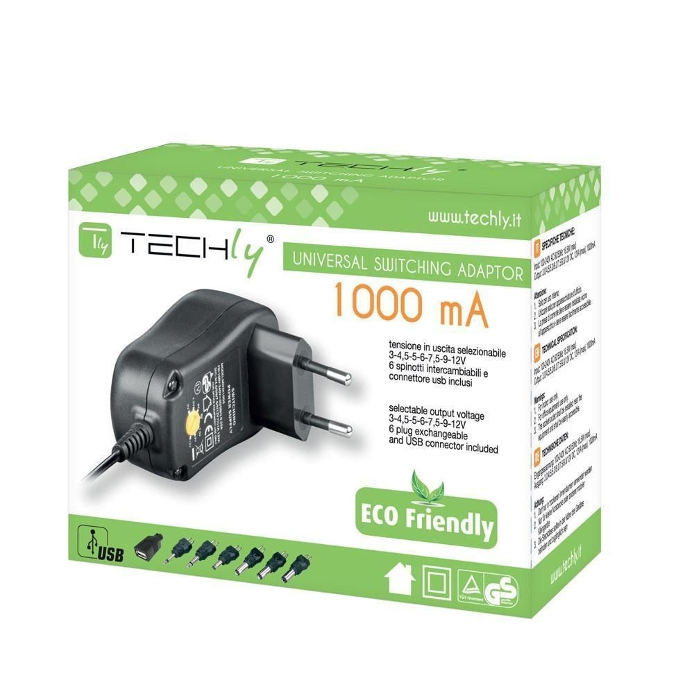 Techly Adjustable Power Supply 1 Amp AC / DC Stabilized – image 2