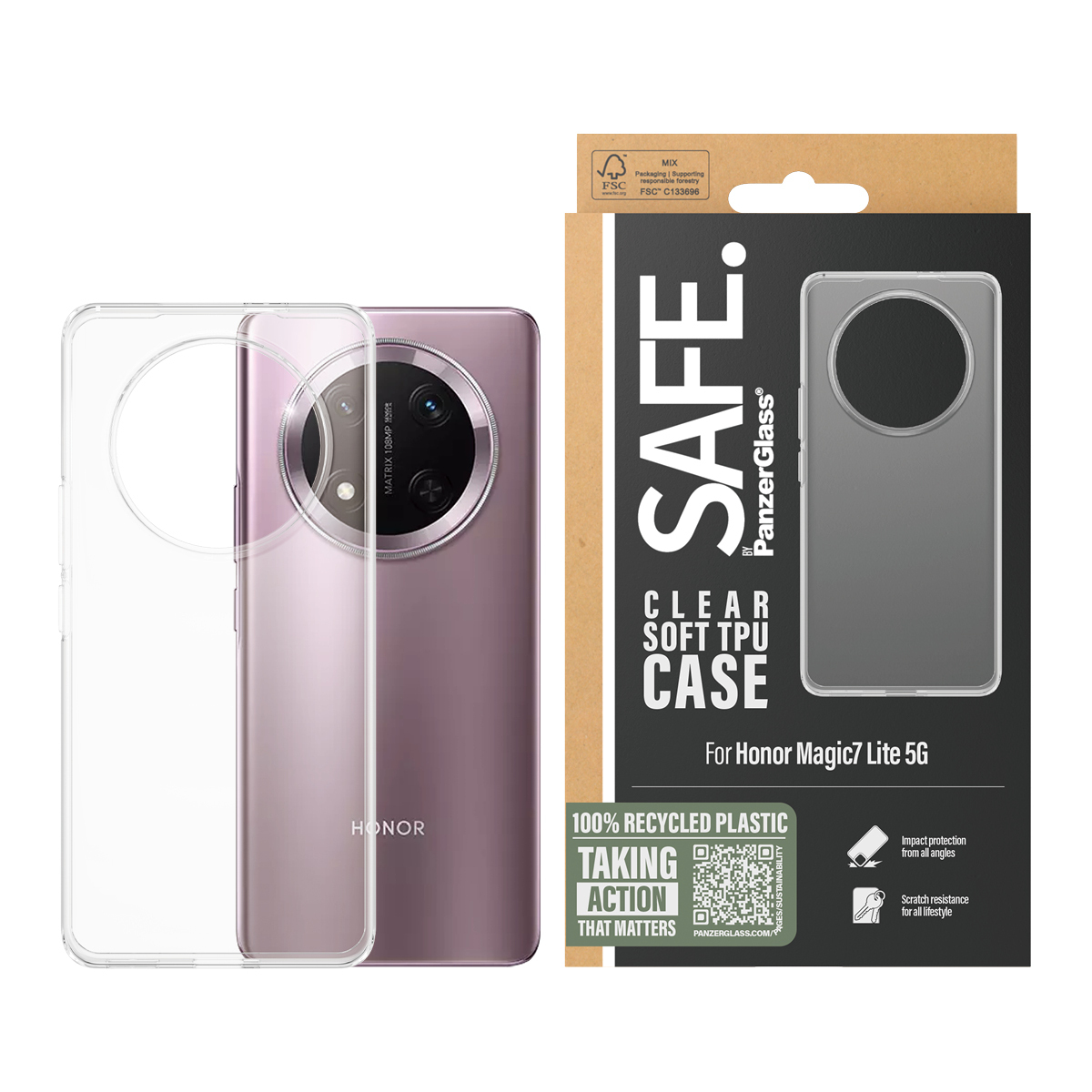 PanzerGlass SAFE. by PanzerGlass® TPU Case Transparent Honor Magic7 Lite 5G 256GB – image 2