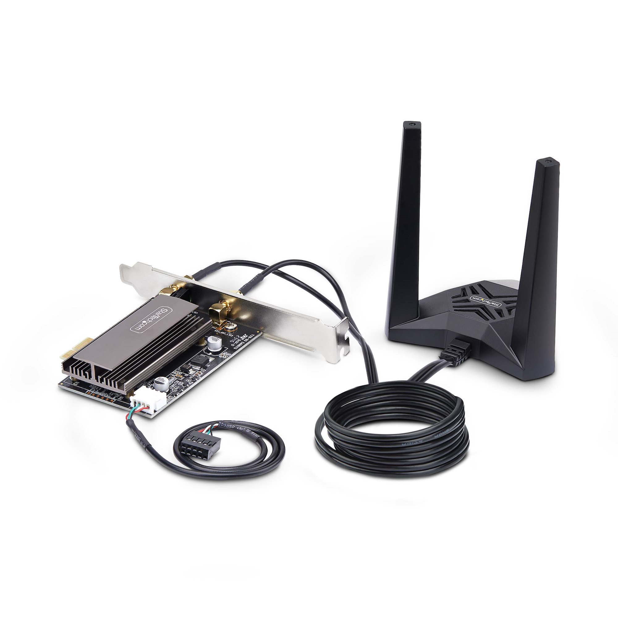 StarTech.com Wi-Fi 6E PCIe Network Card with Bluetooth 5.3, Magnetic Antenna Base with 3.6ft Cables, Tri-Band 802.11ax, AX5400 WiFi NIC, Windows/Linux - PCI Exp – image 2