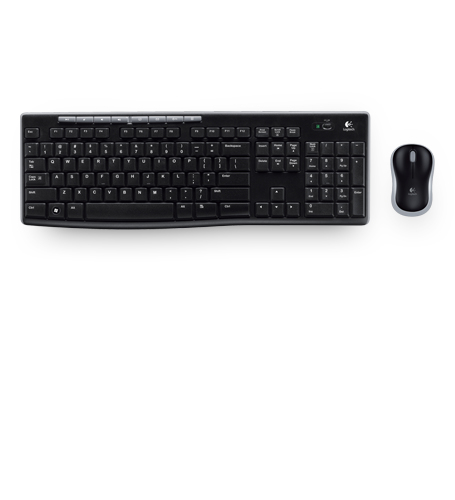 Kit de Teclado y Mouse Inalámbrico Logitech MK270, RF, Color Negro, Español