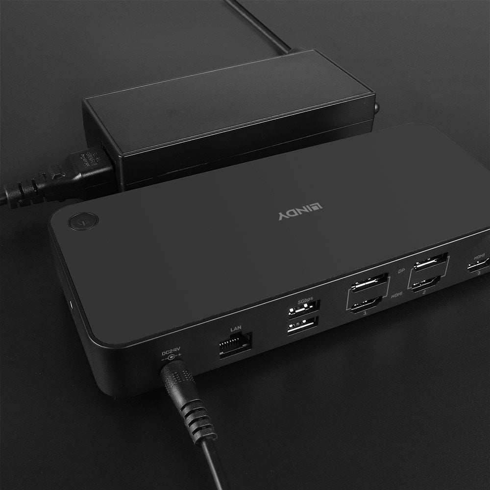 Lindy DST-Pro Universal, USB-C and Type A Hybrid Laptop Docking Station - 4K HDMI – image 8