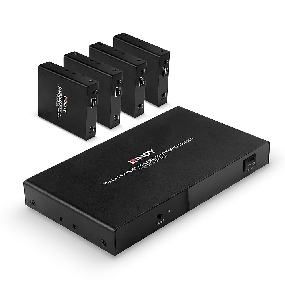 Lindy 70m Cat.6 4 Port HDMI 4K60 Splitter Extender – image 1