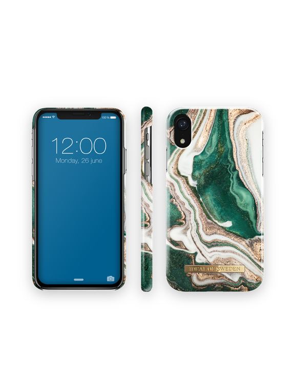 iDeal of Sweden Printed Case iPhone XR Golden Jade Marble – image 2