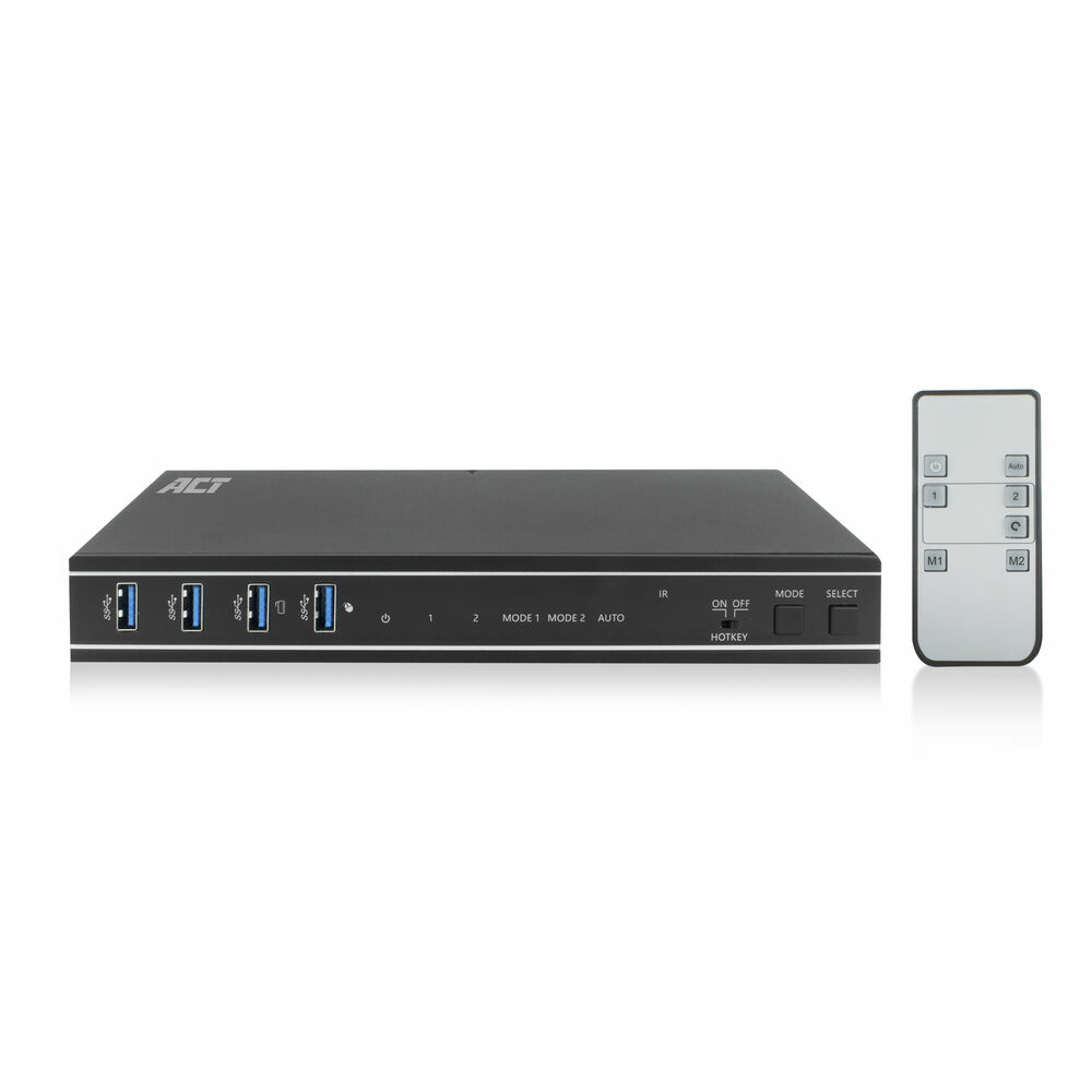 ACT 2-Port Dual HDMI 4K@60Hz KVM switch, USB 3.2 Gen1 (USB 3.0)