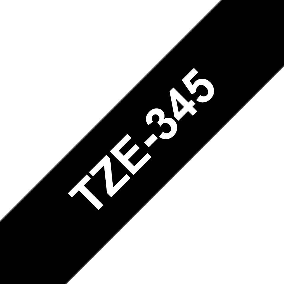 Brother TZe-345 etikett-tejp Vit på svart