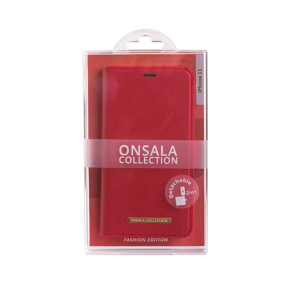 Onsala Wallet Case iPhone 12 Mini Saffiano Red – image 2