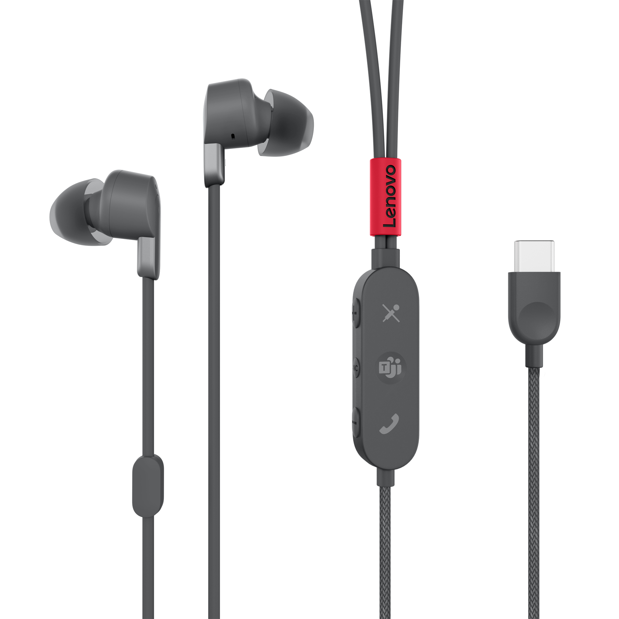 Lenovo GXD1C99237 headphones/headset Wired In-ear Calls/Music/Sport/Everyday USB Type-C Black – image 3