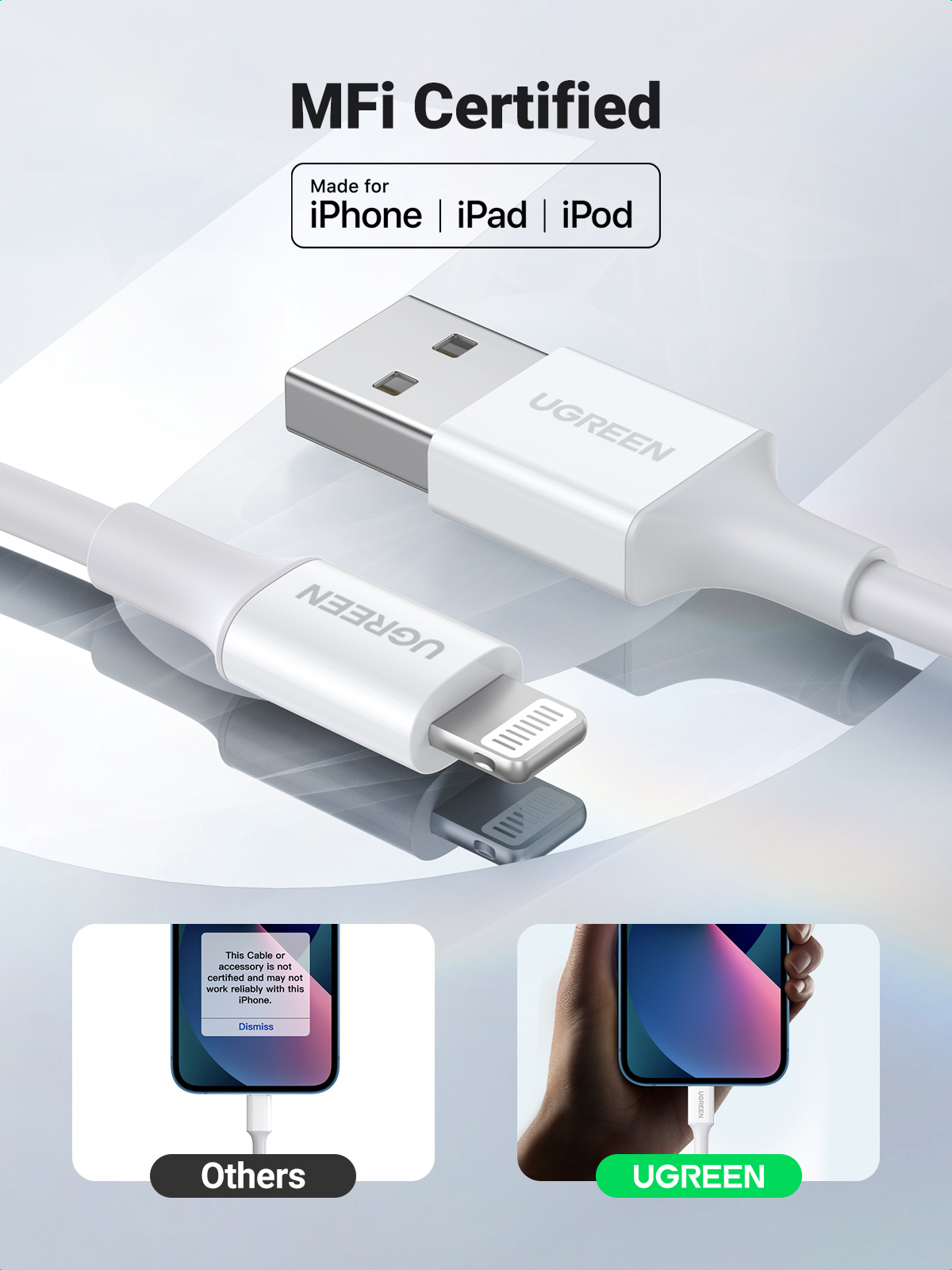 CABLE LIGHTNING A USB UGREEN 20728