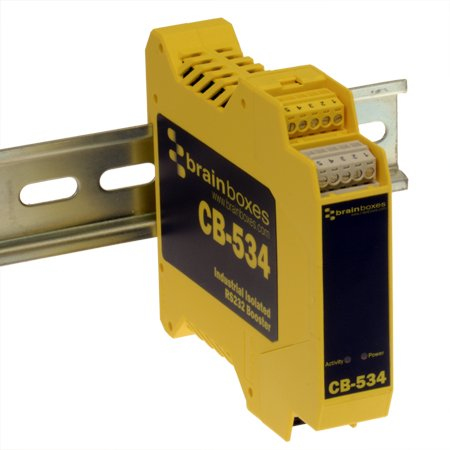 Brainboxes CB-534 serial converter/repeater/isolator RS-232 Black, Yellow – image 2