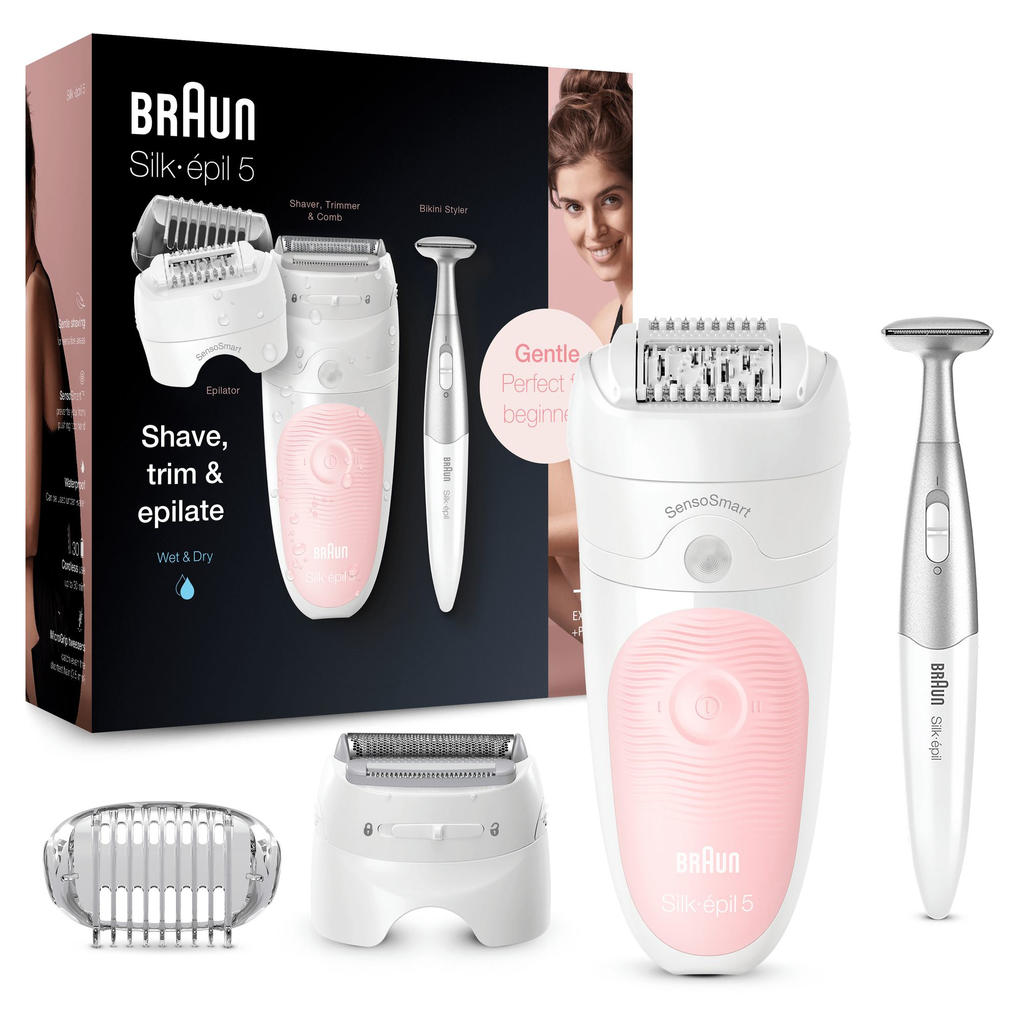 Braun Silk-épil 5 81706349 epilator 28 tweezers White, Pink – image 2