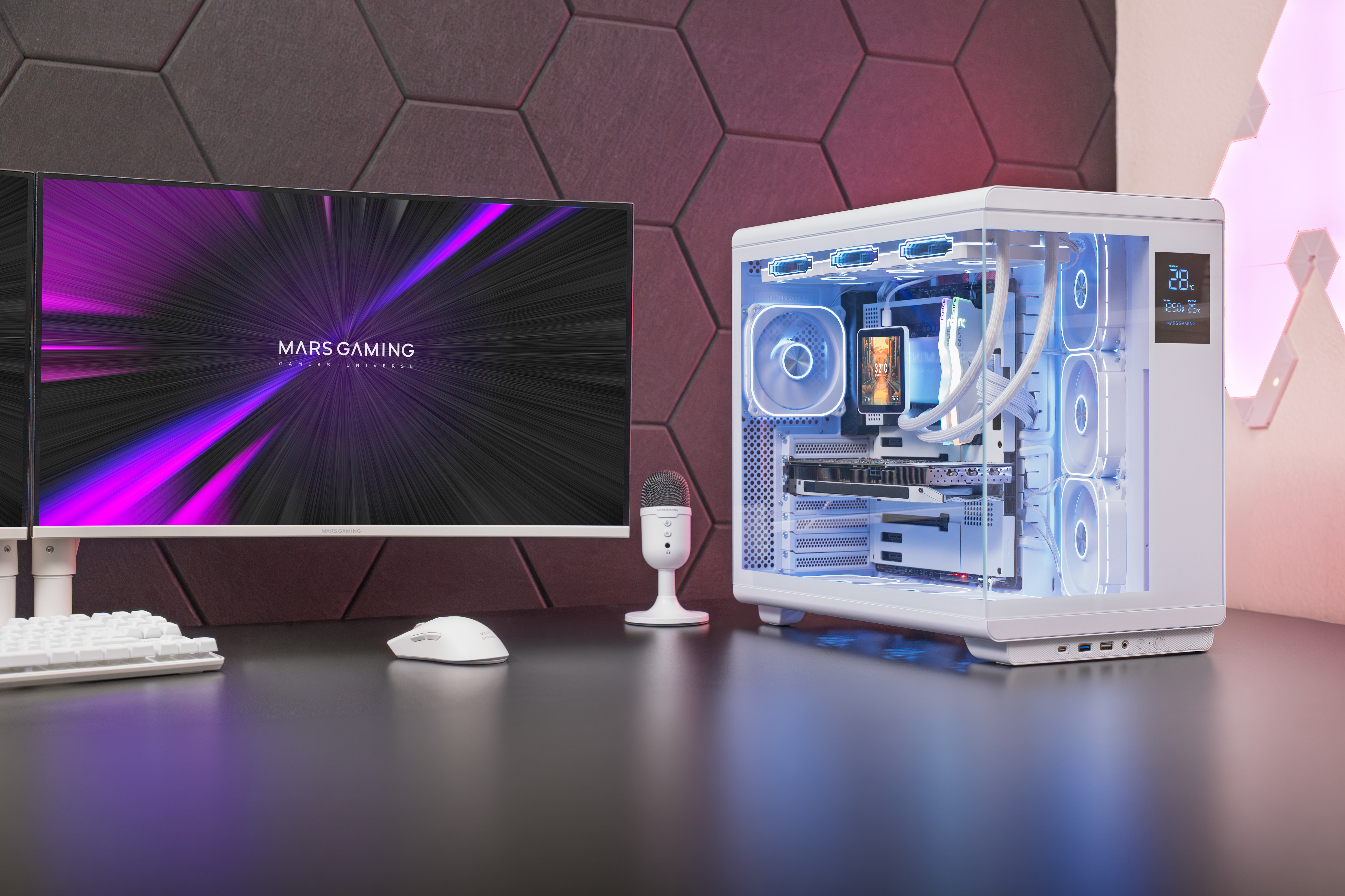 Mars Gaming MCREVPROW computer case Midi Tower White image 12
