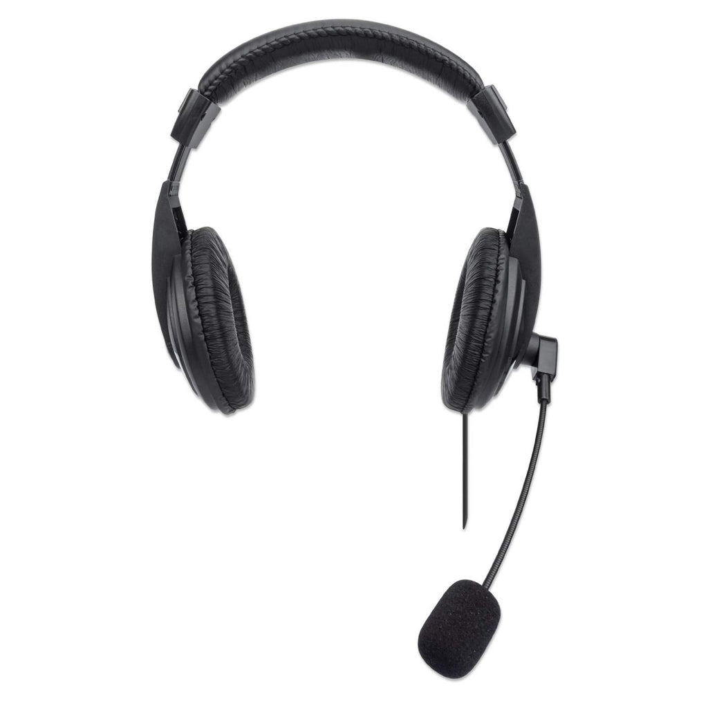 Manhattan Stereo Over-Ear Headset (USB) (Clearance Pricing), Microphone Boom (padded), Polybag Packaging, Adjustable Headband, Ear Cushions, 1x USB-A for both s – image 3
