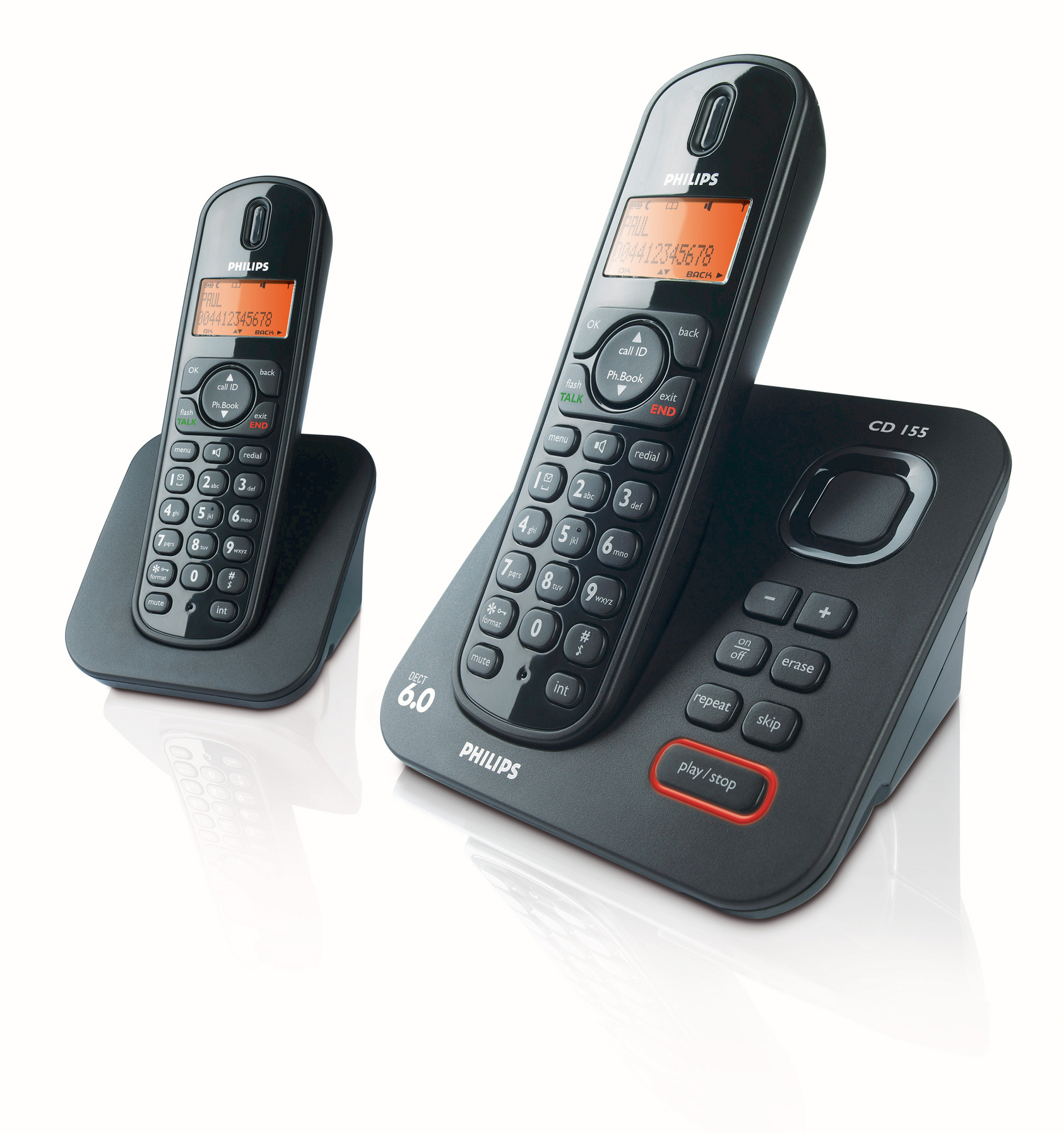 Philips CD1552B DECT telephone Caller ID Grey – image 2