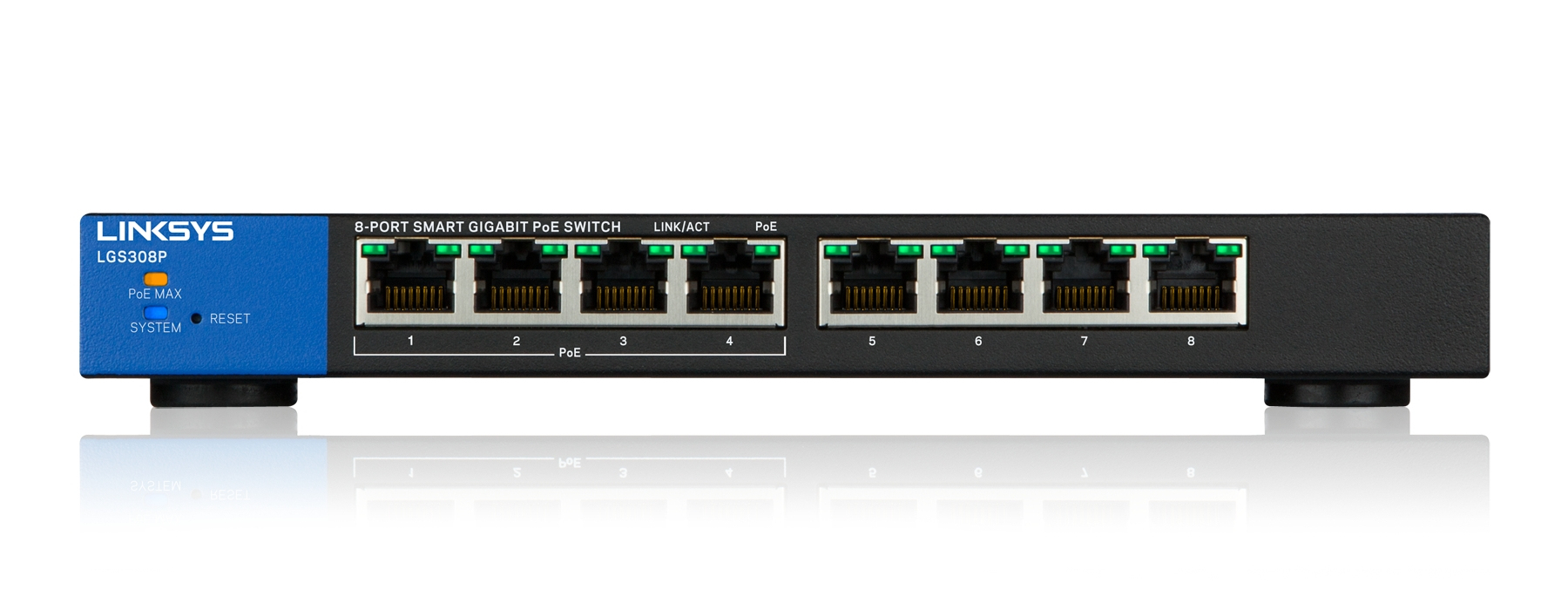 Linksys 8-Port Smart Gigabit PoE+ Switch (LGS308P) – image 1