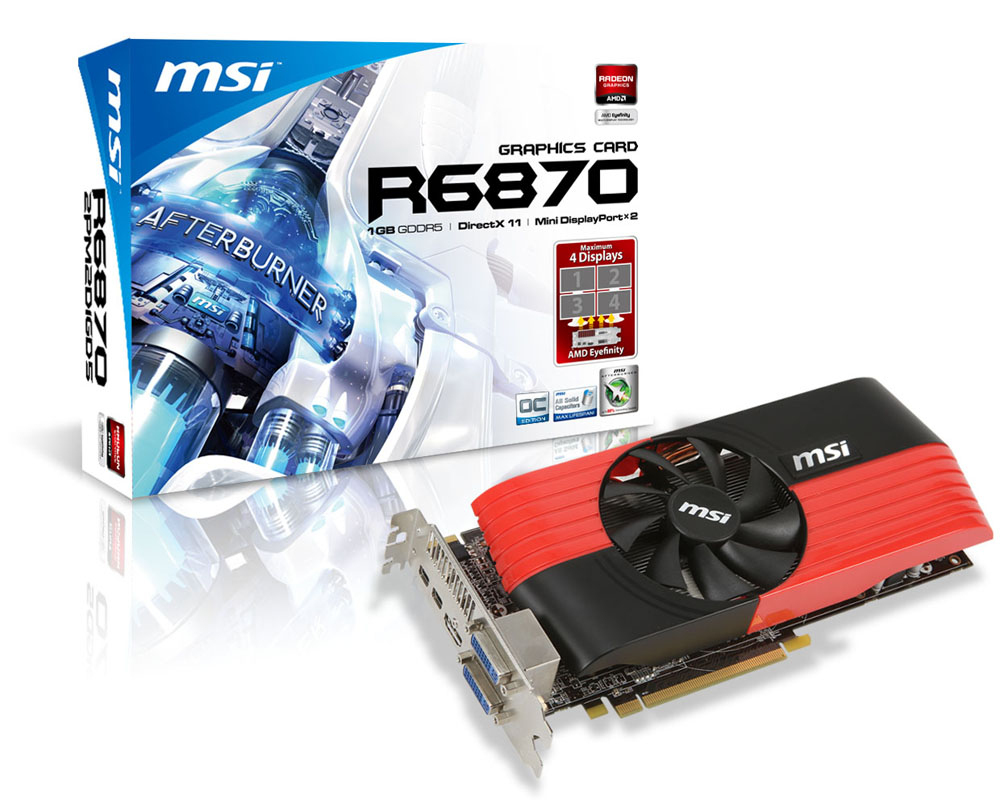 MSI R6870-2PM2D1GD5/OC graphics card AMD Radeon HD6870 – image 1