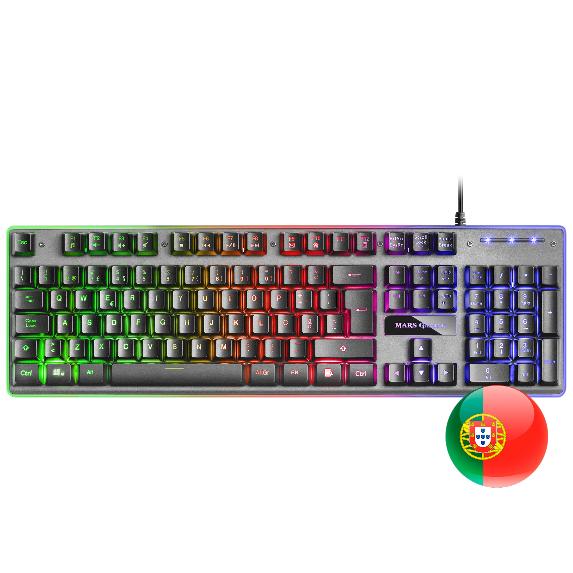 Mars Gaming MK220PT Gaming Keyboard H-Mech FRGB Rainbow and Halo Antighosting Portuguese Language – image 7