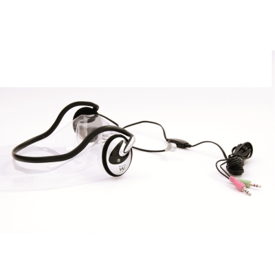 Ewent EW3566 headphones/headset Wired Neck-band Calls/Music Black, Silver – image 2